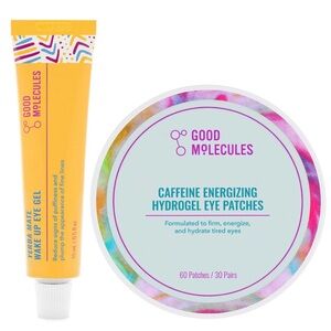 Good Molecules Caffeine Energizing Hydrogel Eye Patches & Eye Gel Set NEW